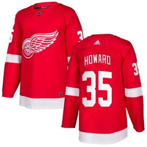 Youth Detroit Red Wings Jimmy Howard Adidas Authentic Home Jersey - Red