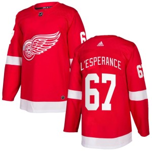 Youth Detroit Red Wings Joel L'Esperance Adidas Authentic Home Jersey - Red