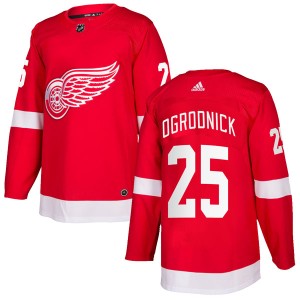 Youth Detroit Red Wings John Ogrodnick Adidas Authentic Home Jersey - Red