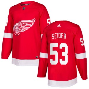 Youth Detroit Red Wings Moritz Seider Adidas Authentic Home Jersey - Red
