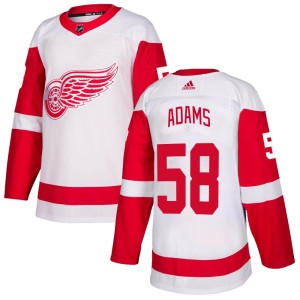 Men's Detroit Red Wings John Adams Adidas Authentic Jersey - White