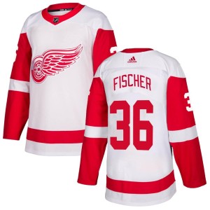 Men's Detroit Red Wings Christian Fischer Adidas Authentic Jersey - White