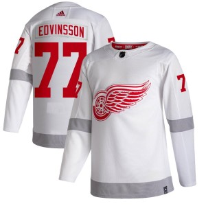 Youth Detroit Red Wings Simon Edvinsson Adidas Authentic 2020/21 Reverse Retro Jersey - White