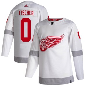 Youth Detroit Red Wings Christian Fischer Adidas Authentic 2020/21 Reverse Retro Jersey - White