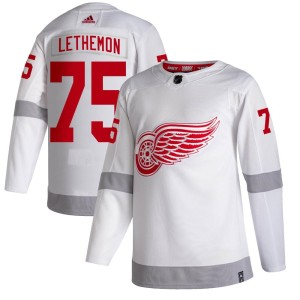 Youth Detroit Red Wings John Lethemon Adidas Authentic 2020/21 Reverse Retro Jersey - White