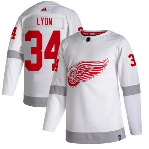 Youth Detroit Red Wings Alex Lyon Adidas Authentic 2020/21 Reverse Retro Jersey - White