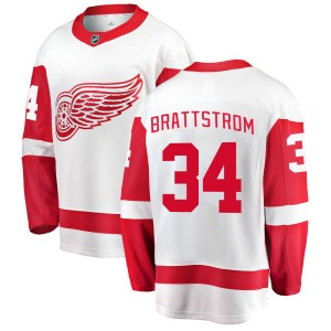 Youth Detroit Red Wings Victor Brattstrom Fanatics Branded Breakaway Away Jersey - White