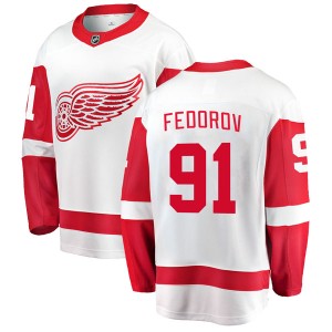 Youth Detroit Red Wings Sergei Fedorov Fanatics Branded Breakaway Away Jersey - White
