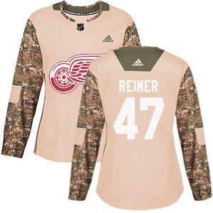 Women's Detroit Red Wings James Reimer Adidas Authentic Veterans Day Practice Jersey - Camo