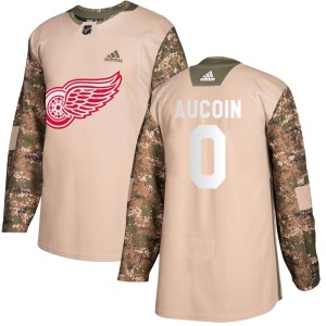 Men's Detroit Red Wings Kyle Aucoin Adidas Authentic Veterans Day Practice Jersey - Camo