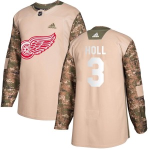 Men's Detroit Red Wings Justin Holl Adidas Authentic Veterans Day Practice Jersey - Camo