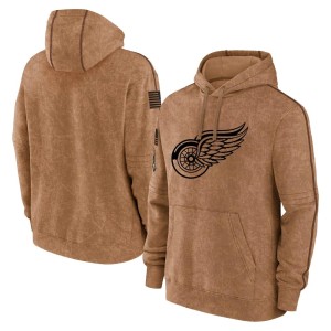 Men's Detroit Red Wings 2023 Salute to Service Club Pullover Hoodie - Brown