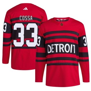 Men's Detroit Red Wings Sebastian Cossa Adidas Authentic Reverse Retro 2.0 Jersey - Red