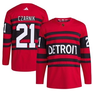 Men's Detroit Red Wings Austin Czarnik Adidas Authentic Reverse Retro 2.0 Jersey - Red