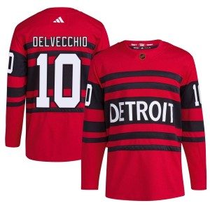 Men's Detroit Red Wings Alex Delvecchio Adidas Authentic Reverse Retro 2.0 Jersey - Red