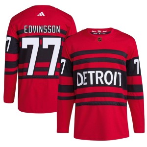 Men's Detroit Red Wings Simon Edvinsson Adidas Authentic Reverse Retro 2.0 Jersey - Red