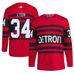 Men's Detroit Red Wings Alex Lyon Adidas Authentic Reverse Retro 2.0 Jersey - Red