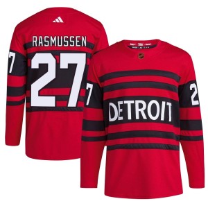 Men's Detroit Red Wings Michael Rasmussen Adidas Authentic Reverse Retro 2.0 Jersey - Red