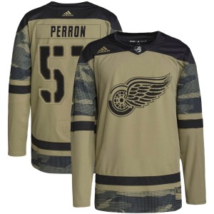 Youth Detroit Red Wings David Perron Adidas Authentic Military Appreciation Practice Jersey - Camo