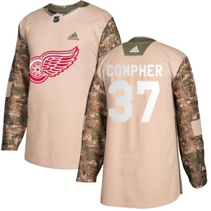 Youth Detroit Red Wings J.T. Compher Adidas Authentic Veterans Day Practice Jersey - Camo