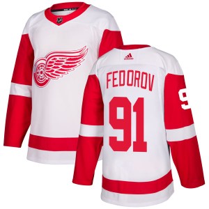 Men's Detroit Red Wings Sergei Fedorov Adidas Authentic Jersey - White