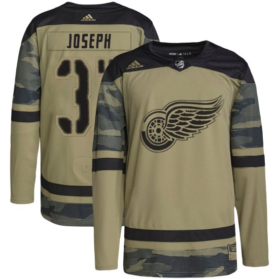 Men's Detroit Red Wings Curtis Joseph Adidas Authentic Military Appreciation Practice Jersey - Camo