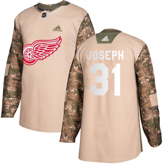 Men's Detroit Red Wings Curtis Joseph Adidas Authentic Veterans Day Practice Jersey - Camo
