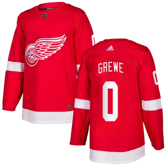 Men's Detroit Red Wings Albin Grewe Adidas Authentic Home Jersey - Red
